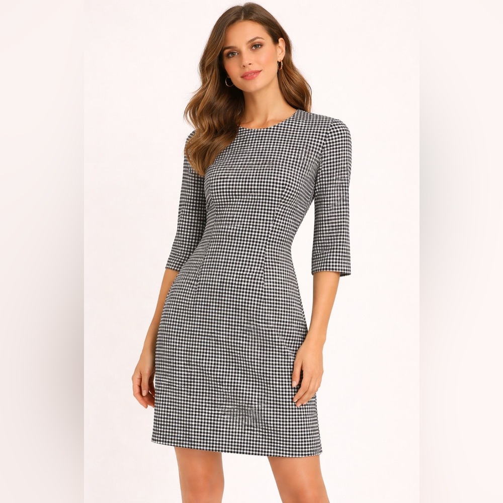 Kate Spade Black and White Sheath Dress with Peter Pan Collar